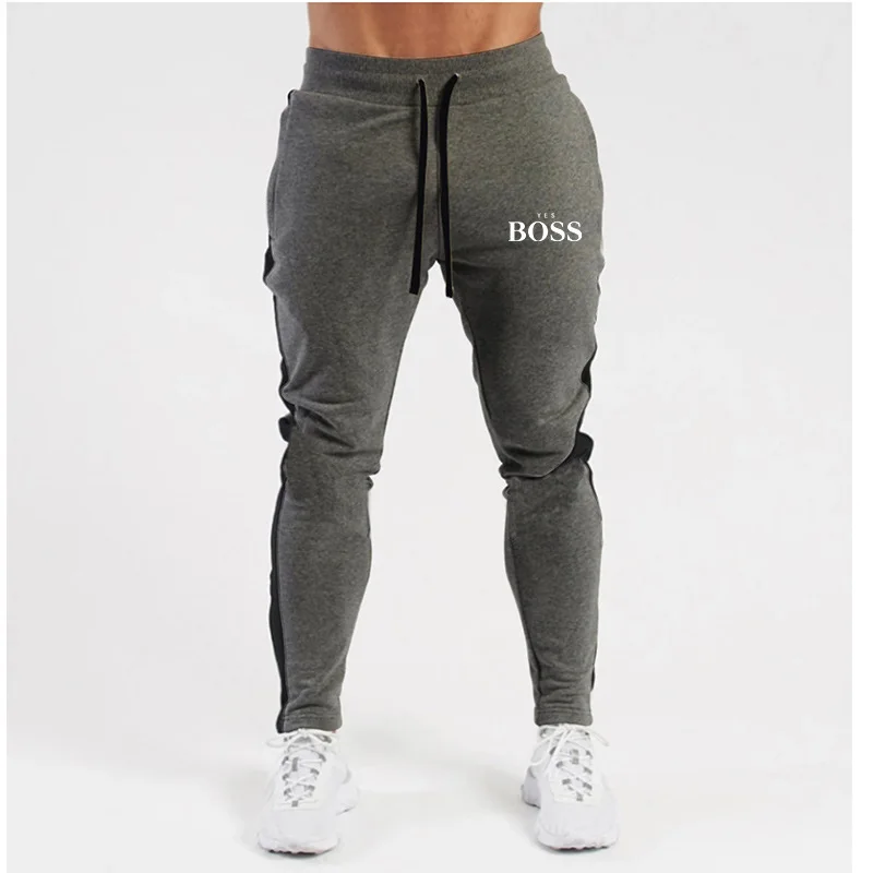 

New Casual Sports Running Pants Loose Basketball Football Pants Training Stretch Tight-Fitting Boss Print Fitness Pants