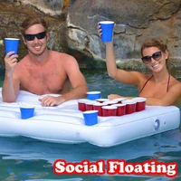 2428 cup holder inflatable beer pong table pool float summer water party fun air mattress cooler float edf