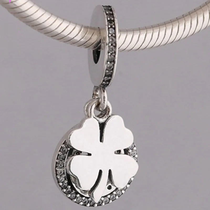 

Original 925 Sterling Silver Charm New Fashion Lucky Day And Clover Pendant Fit Pandora Women Bracelet & Necklace Diy Jewelry