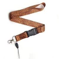ca304 wholesale 20pcslot leopard cartoon cool lanyards for keychain id card pass mobile phone usb badge holder hang rope