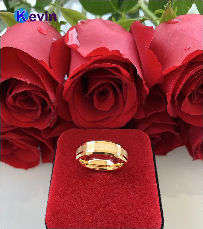 Мужское женское мужское обручальное кольцо из карбида вольфрама скошенные края