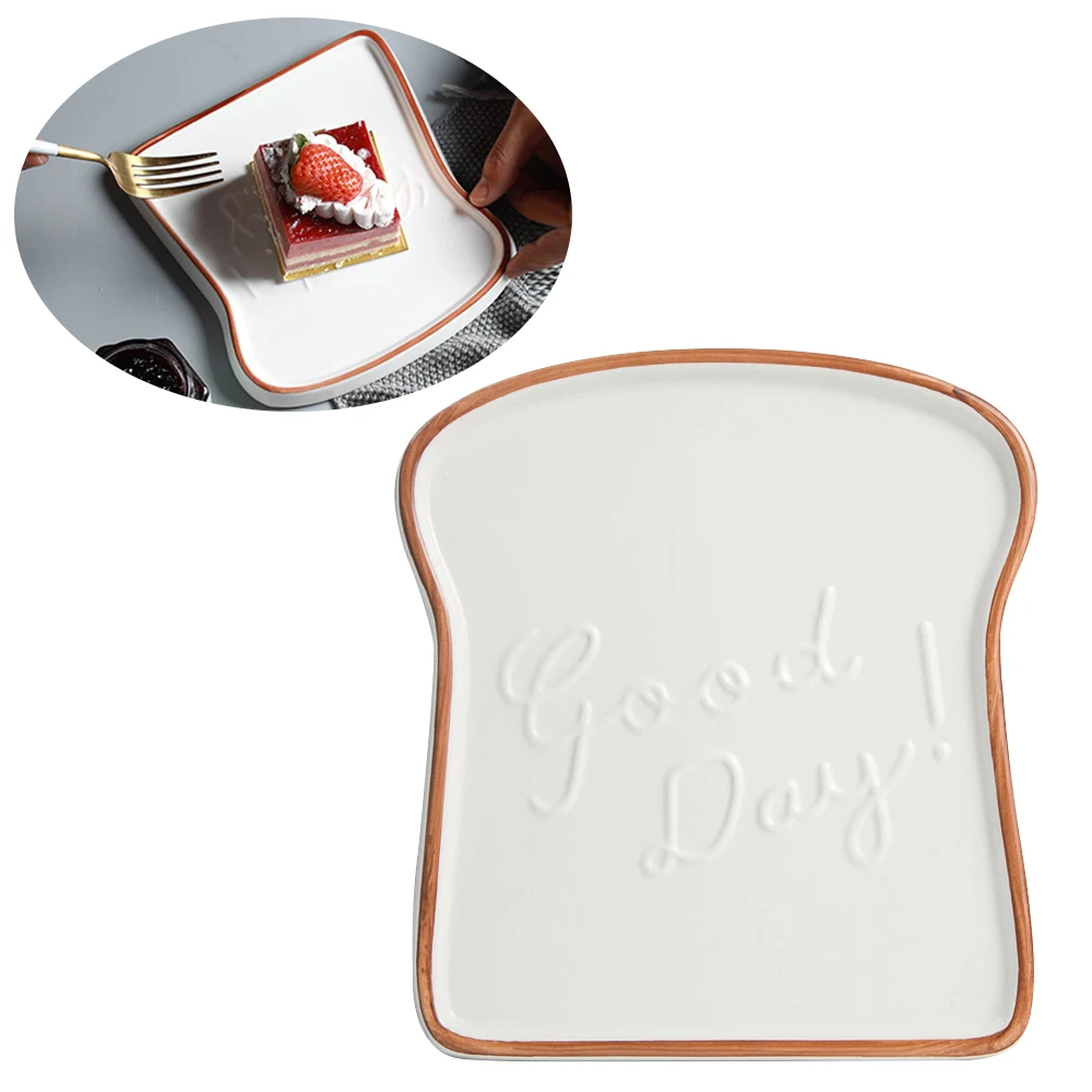 Керамическая тарелка для хлеба креативная в форме ручная роспись