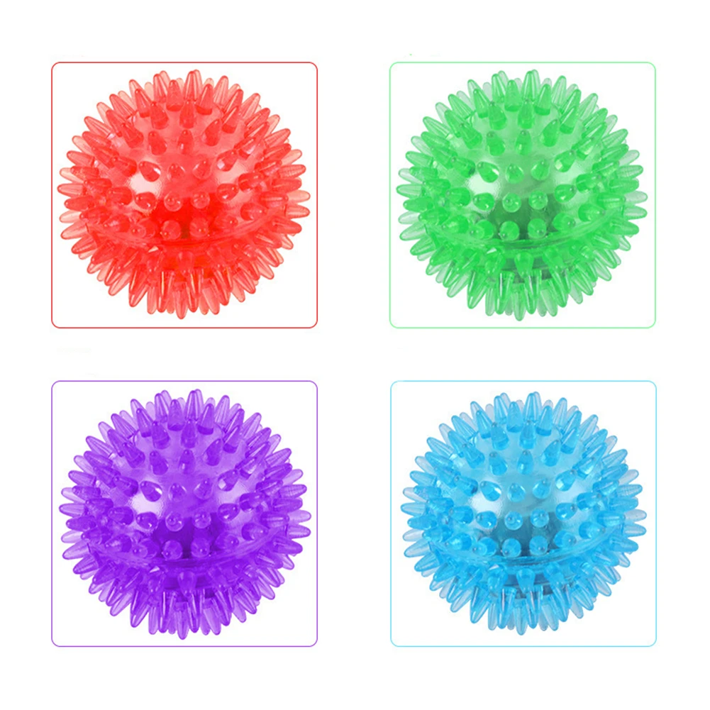 

Flash Rubber Ball Dog Chew Toy Pet Interactive Lighting Sounding Hedgehog Balls Puppy Molar Electric Music Elastic Ball Toys