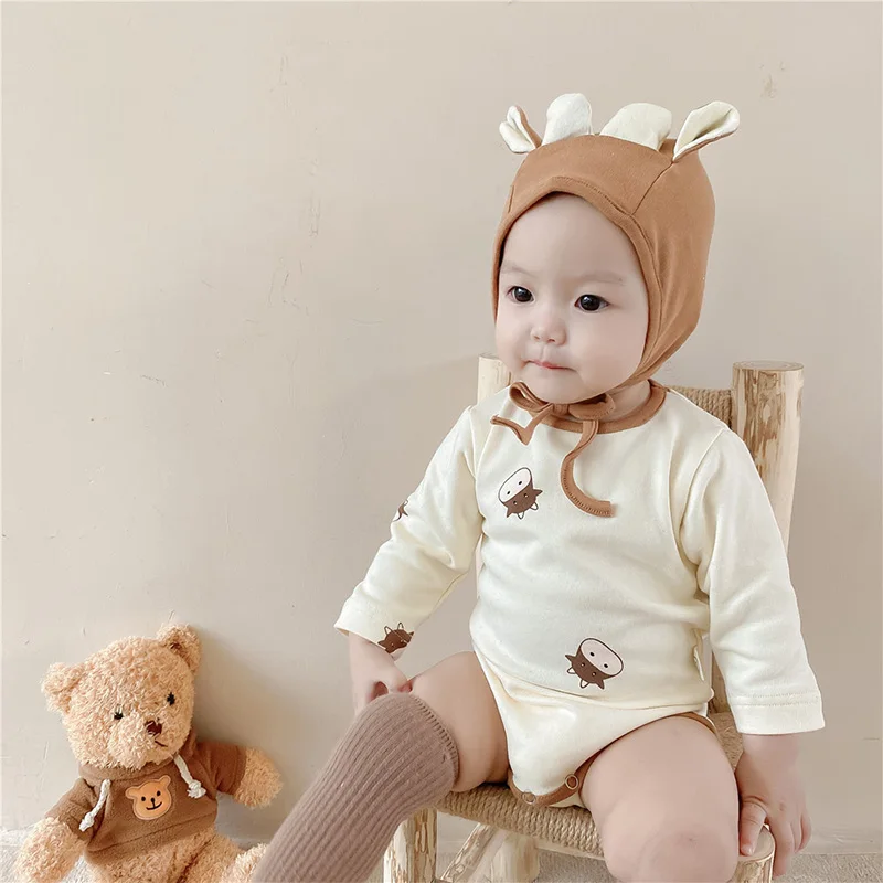 

Infant Baby Korean Style Rompers 2021 New Spring Autumn Toddler Baby Cartoon Long Sleeve One-Pieces Newborns Cute Bodysuits