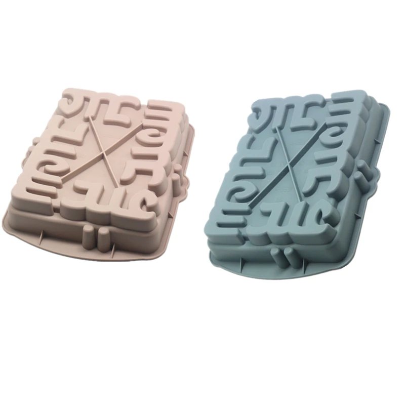 1 шт. Прямоугольная форма для выпечки из силикона с геометрическим узором, антипригарным покрытием, для приготовления мусса/желе/выпечки, большого размера, безопасная в духовке.