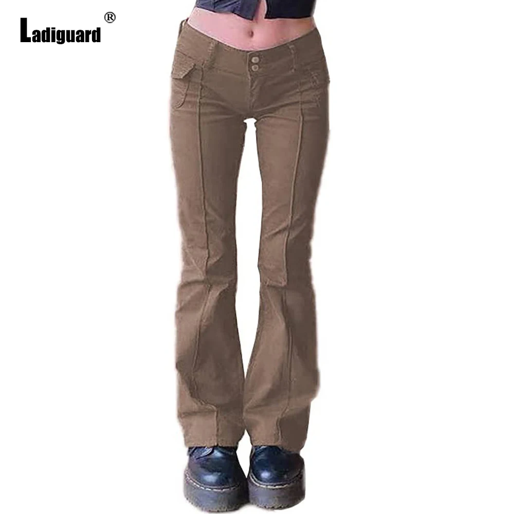 Ladiguard Women Staight Leg Demin Pants Sexy Jeans Loose Trousers Harajuku 2022 Spring New Fashion Khaki Pants Girls Streetwear