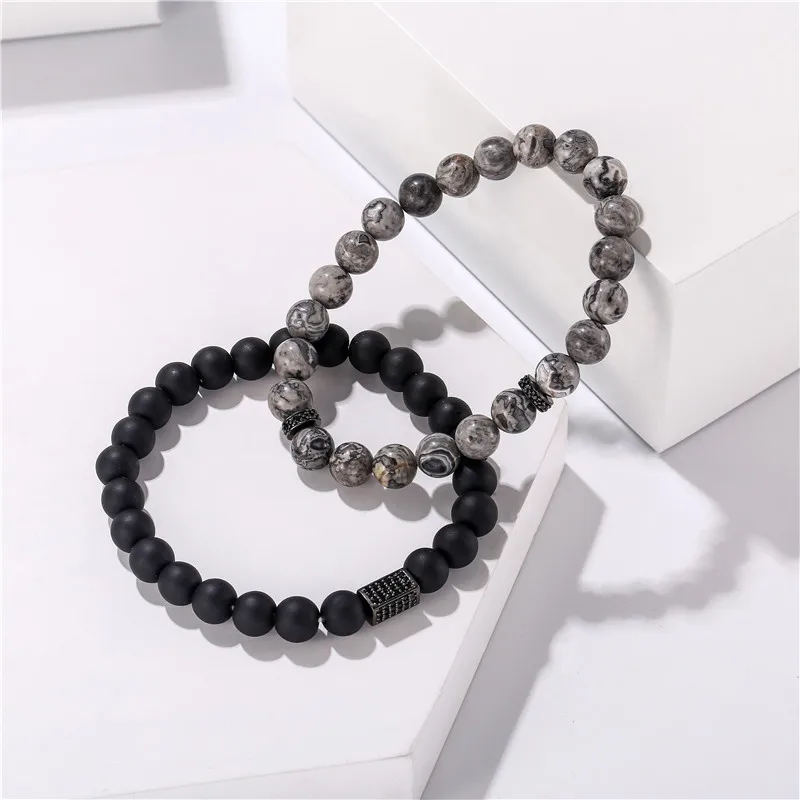 Набор браслетов для мужчин и женщин крутые ювелирные украшения с натуральным