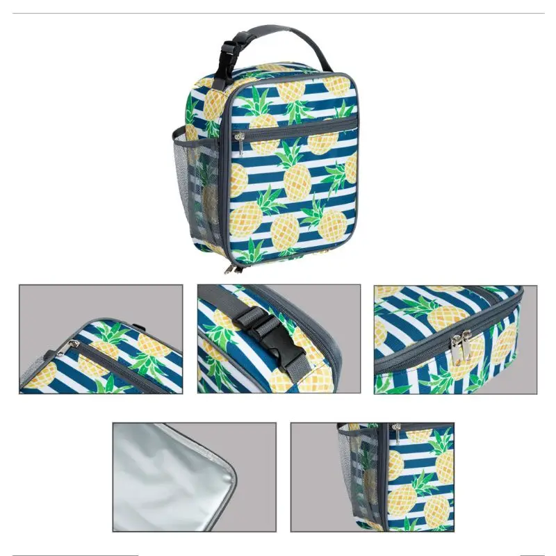 

Portable Thermal Insulated Lunch Container Box Nylon Storage Bag Picnic Totes Pouch