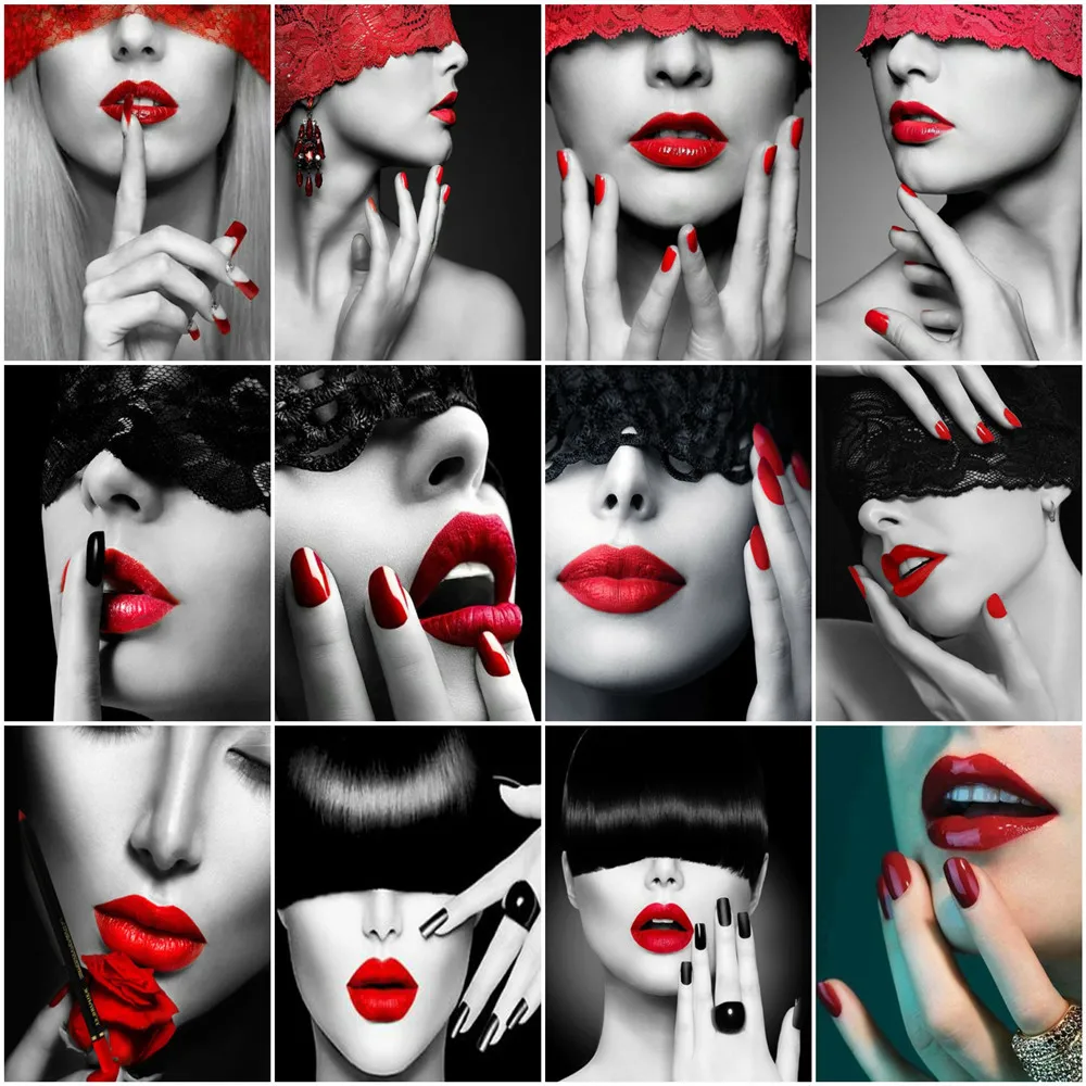 

Набор для рисования по номерам на холсте Женская акриловая рамка