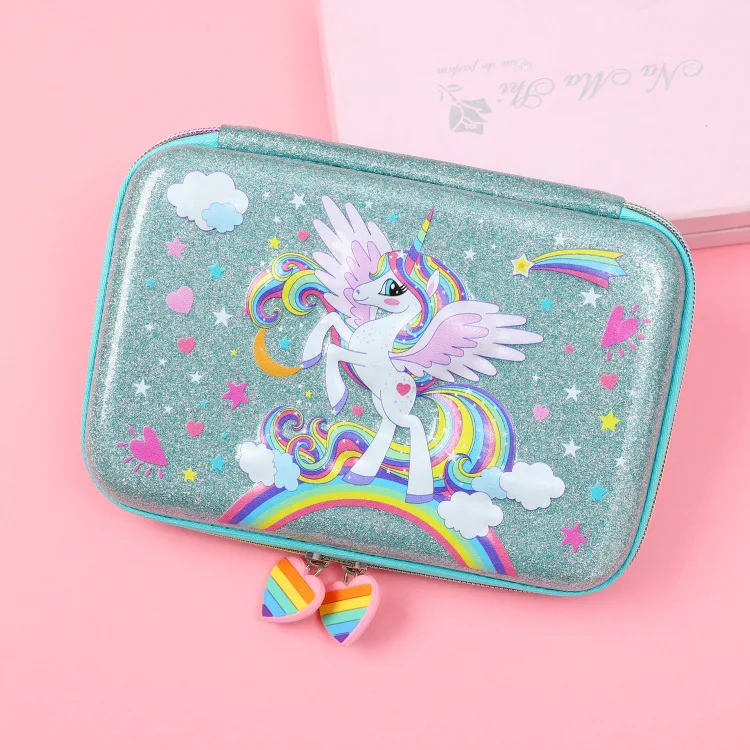 Пенал с единорогом и зыбучим песком милый многофункциональный чехол большой