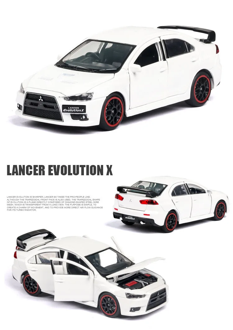 Литье под давлением 1:32 Lancer EVOlution X Коллекционная модель автомобиля из металлического сплава симуляторы машины игрушки для детей Подарки для детей