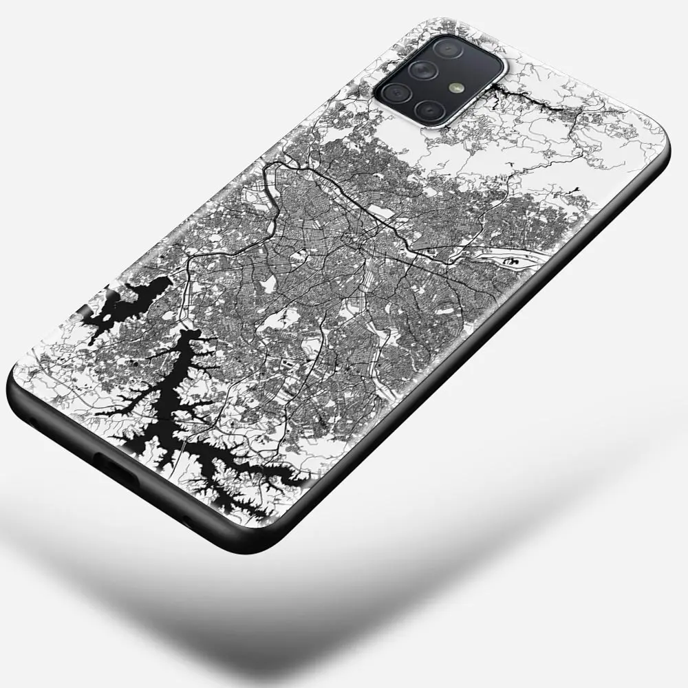 

Travel Country Sketch Exclusive City Map Luxury TPU Coque For Samsung Galaxy A21 EU A21S A12 A02S A51 A71 Cover A11 A31 A41 Case
