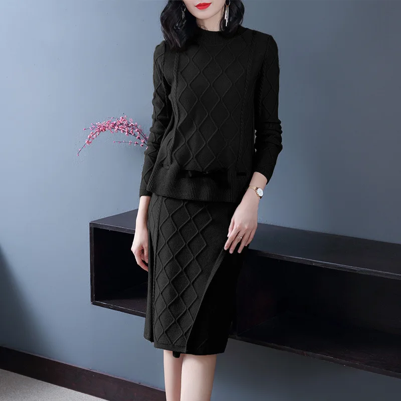 Женский костюм с юбкой 2019 осень и зима новый женский модный элегантный кружевной