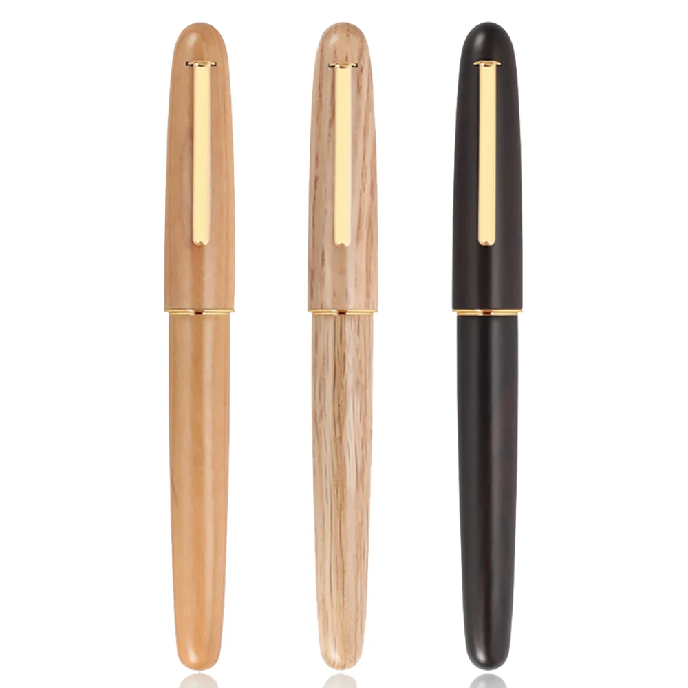 

Ручка перьевая Jinhao из 9036 натурального дерева, красивая Полностью деревянная ручка ручной работы, иридий EF/F/M/гнутая, модная офисная ручка с ч...