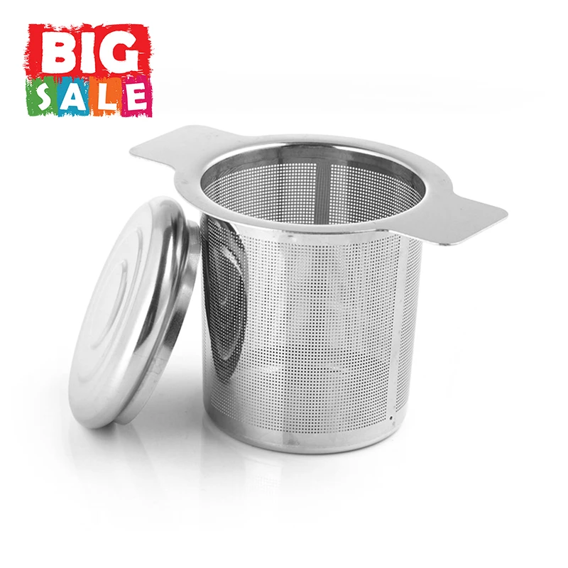 Утечка чая из нержавеющей стали 304 с двойными ручками утечка крышкой фильтр