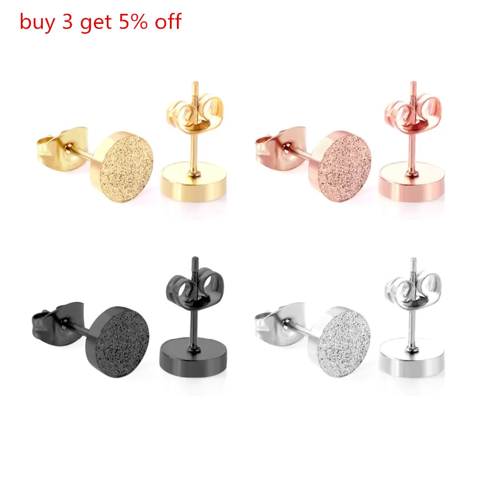LUXUKISSKIDS 4 пар/лот мм из нержавеющей стали Разноцветные серьги гвоздики круглой