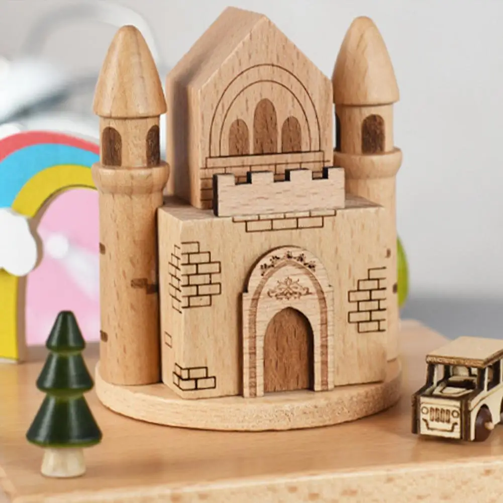 

Деревянная музыкальная шкатулка, креативная Рождественская Музыкальная шкатулка с заводным механизмом, деревянные поделки, подарок на ден...