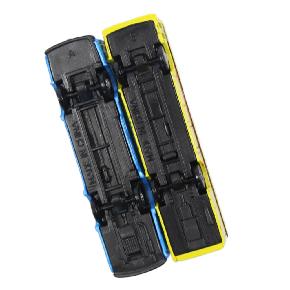 Литые литые модели автобусов мини-автобусов формата 1:160 6 шт. Бесплатные колеса