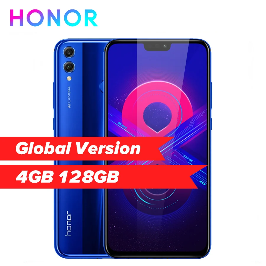 Смартфон Honor 8X 4+128 ГБ глобальная версия Android 8.1 4G LTE 2 сим карты|Смартфоны| |