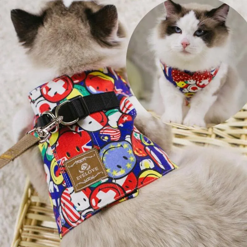 Милый нагрудный ремень для питомцев кошек бантов дышащий жилет маленьких и