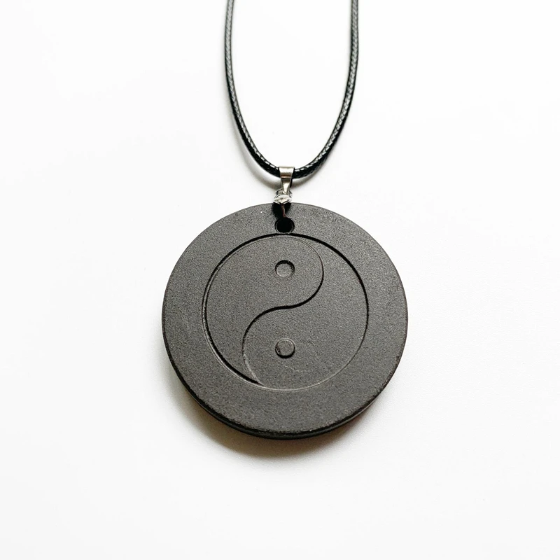 

Wholesale Black quantum pendant scalar energy Necklace Round Yin Yang Pendant Quantum Science Necklace Energy Power 1pc