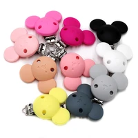 bobo box 10pc silicone beads mikey mouse round shape pacifer clips diy baby pacifier clip silicone teether soother nursing toy