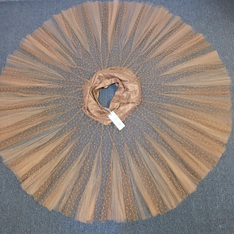 Женская фатиновая юбка средней длины из флока с высокой талией 360 градусов