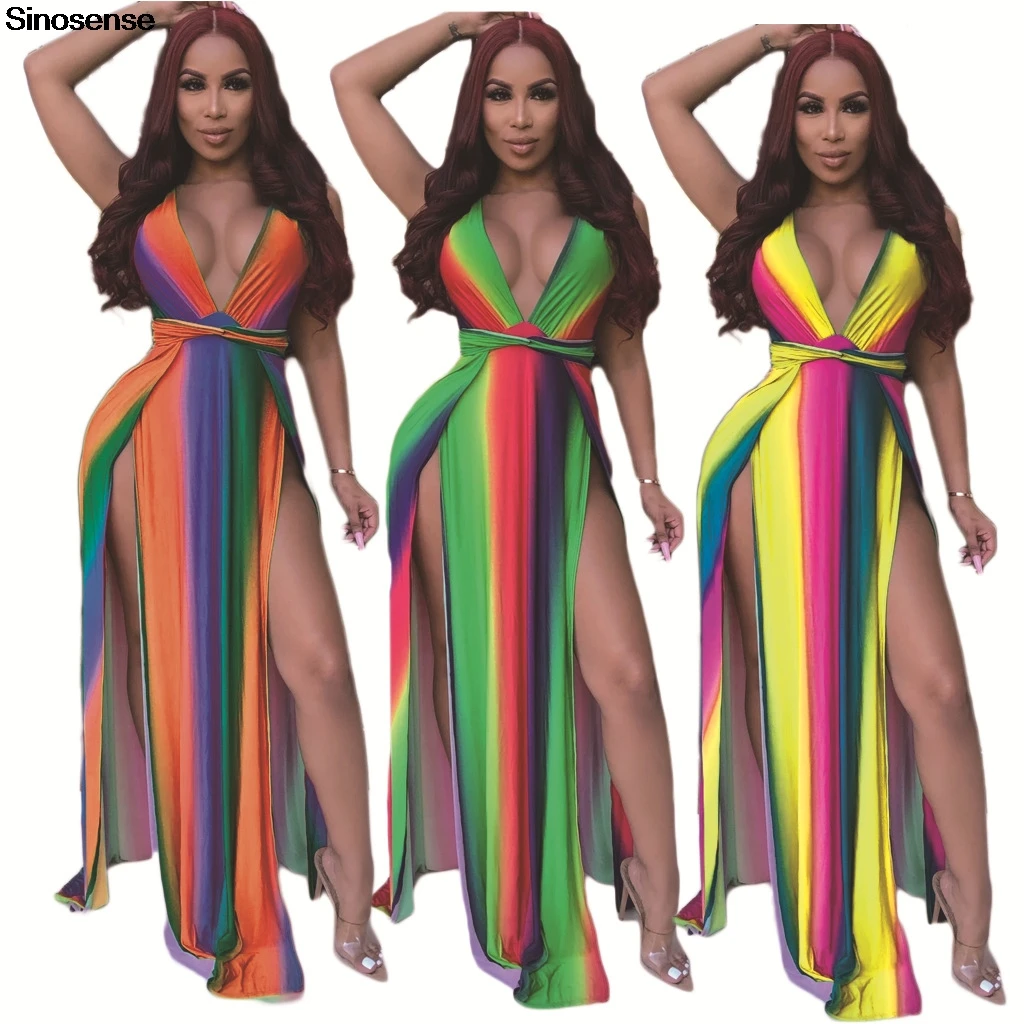 Женские вечерние платья Макси для ночного клуба 2020 без рукавов v образный вырез