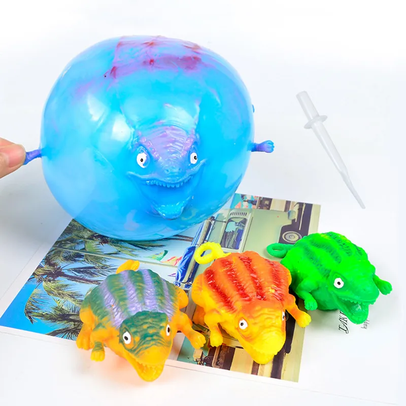 

1@# Random Style Popular Hot Salling 1 PCS Creative New Strange Toy TPR Inflatable Animal Vent Toy Inflatable Dinosaur Bobo Ball