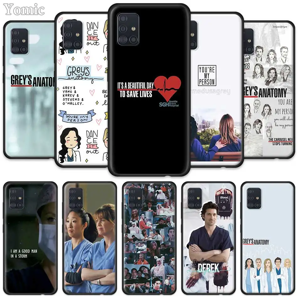 

Greys Anatomy Soft Case for Samsung Galaxy A51 A71 A50 A21s S20 FE S21 Ultra A31 A10 A20e A41 A70 M31 A30 Black TPU Phone Cover