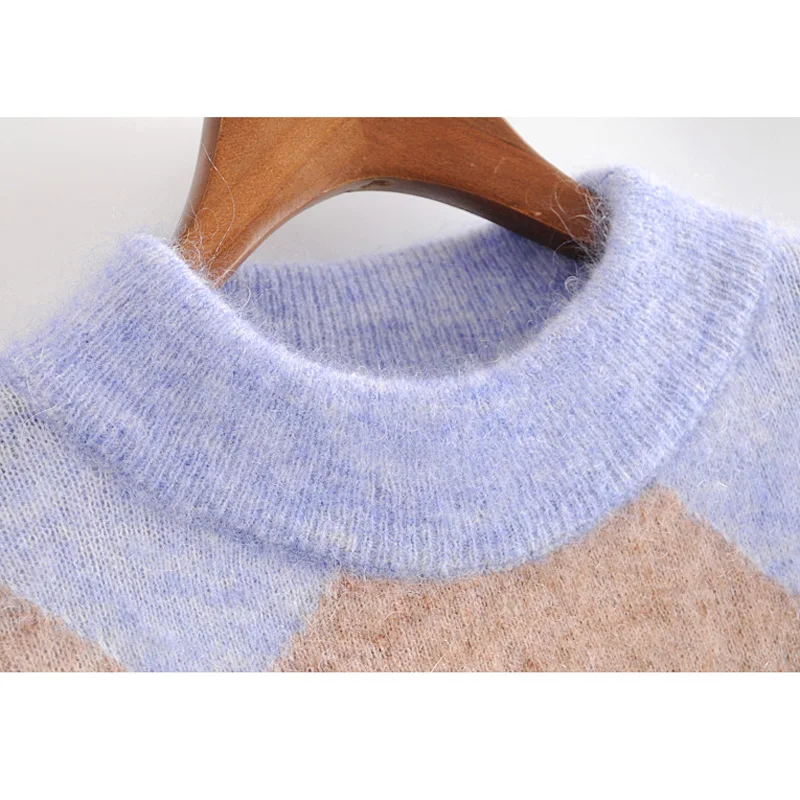 Женский Повседневный свитер AGong элегантный с круглым вырезом и длинным рукавом