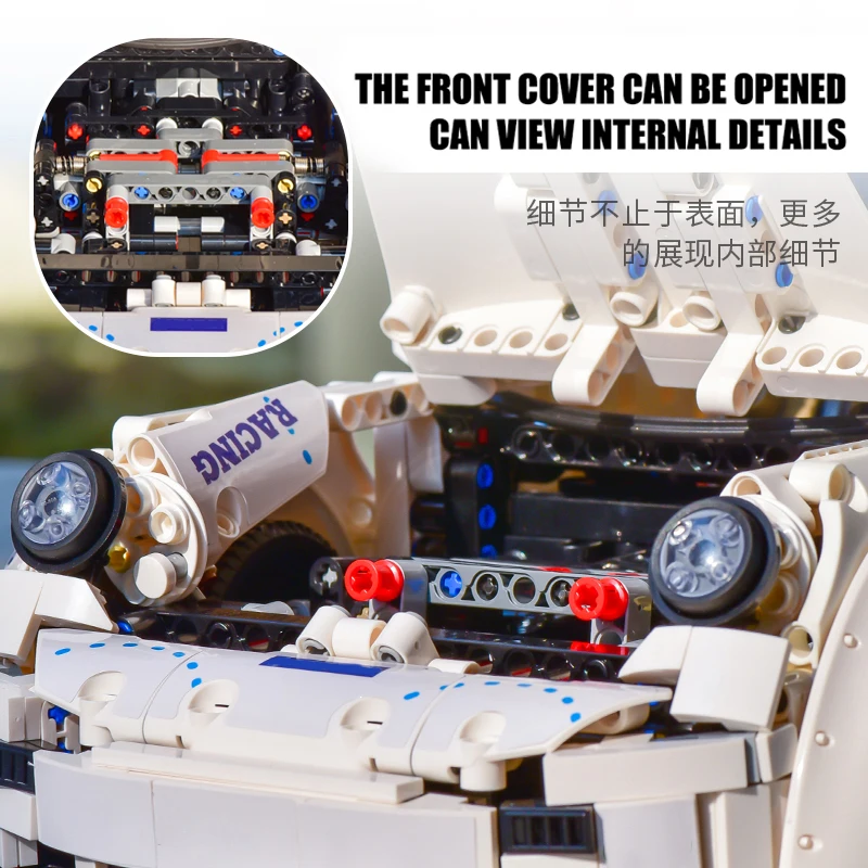 

2021 High-Tech Car The Technical Widebody Super Race Car Model Assembly Building Blocks Electric Bricks Kids Toys XQ