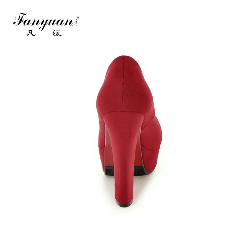 

Fanyuan wedding shoes autumn thick with high heels waterproof platform round head women's shoes shallow mouth pumps