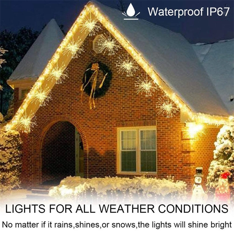 Светодиодный фейерверк на солнечной батарее гирлянда с одуванчиком уличный