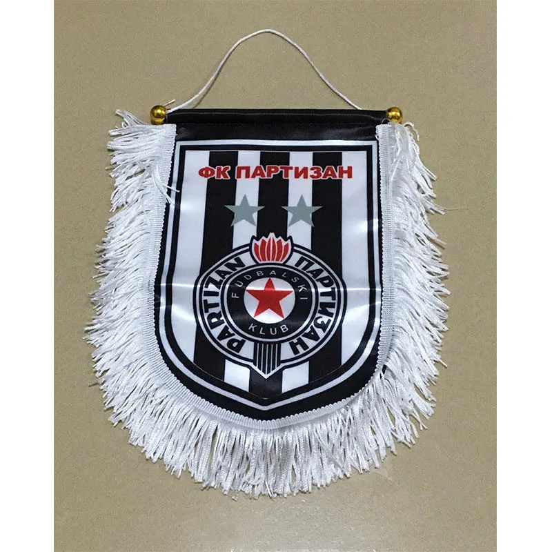 

Serbia FK Partizan 30cm*20cm Size Double Sides Christmas Decorations for Home Hanging Flag Banner Gifts