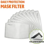 100 шт., одноразовые фильтры для маски PM2.5, 5 слоев