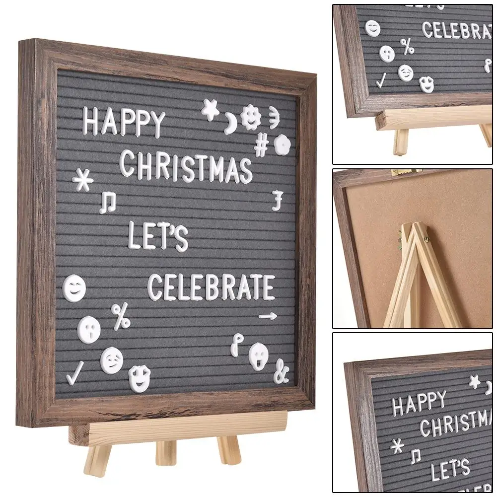 Felt Letter Board 510 White Letters Months Days Script Cursive Words Wall Tabletop Display Decor Storage Ponch(10x10in) | Канцтовары для