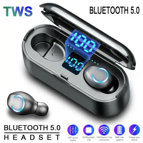 F9 8 TWS мини наушники Bluetooth 5 0 беспроводные стерео с зарядным отсеком 3500 мАч luetooth
