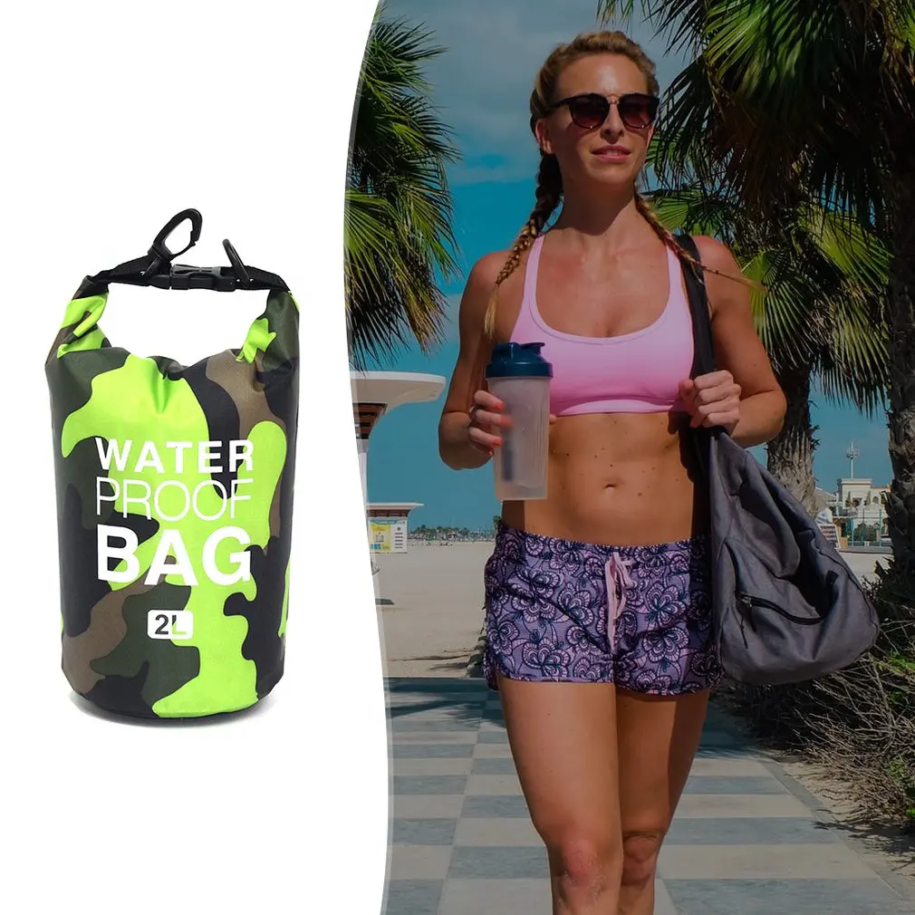 

Camouflage Polyester Waterproof Bag Portable Shoulder Waterproof Bucket Bag Lightweight Drifting Bag