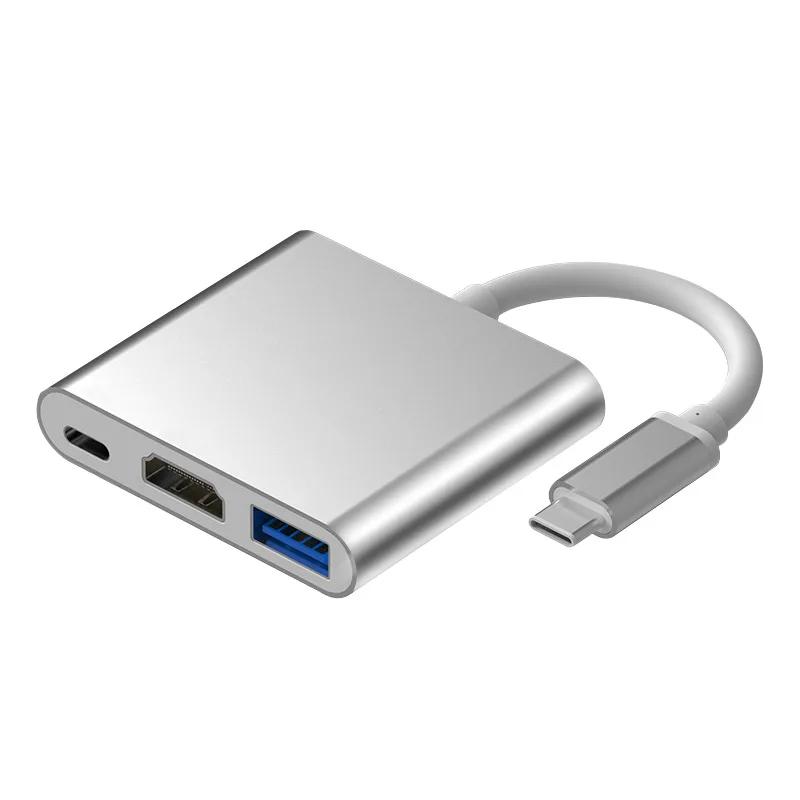 USB C к адаптеру HDMI (поддержка 4K / 30 Гц) Тип поддержкой 3 в 1 конвертер для Macbook Mac Pro iMac и