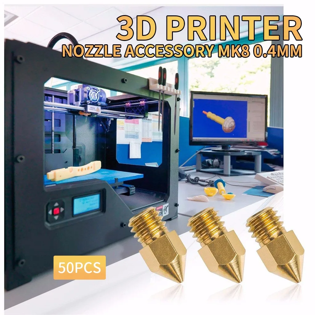 50 шт. аксессуары для сопла 3D принтера MK8 0 4 мм|Модули умного дома| |