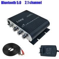lepy lp 838bt bluetooth 5 0 power amplifier 2 1 3 channel super bass audio sound amplificador with 12v3a power and aux cable