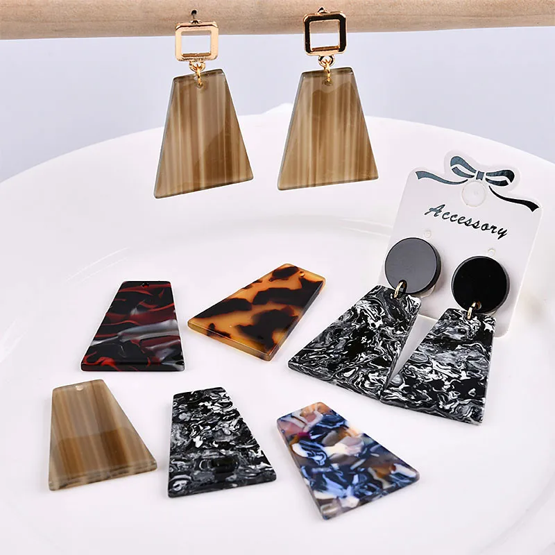 

Korea fall / winter geometric minimalist trapezoidal acetic acid DIY earring earrings jewelry accessories
