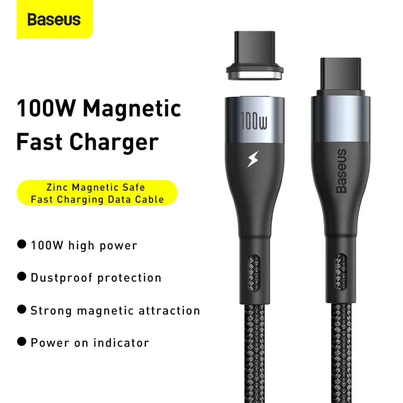 

Magnetic 100W 5A usb type c to usb type c cable PD charger for MacBook Samsung huawei xiaomi notebook phone tablet fast shipping