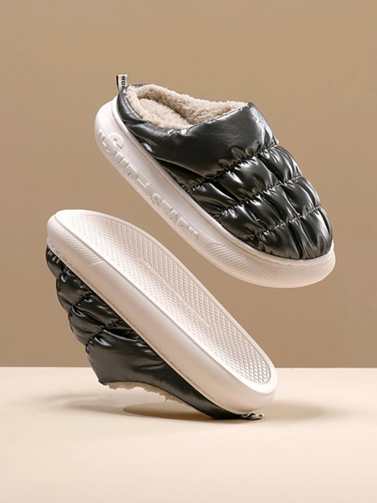 Новинка 2021 Осенние хлопковые тапочки унисекс теплая Домашняя обувь однотонные