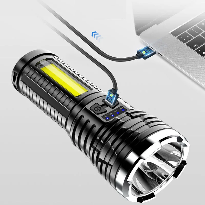 Online Linterna Led Potente XHP500, Linterna Táctica Recargable Por Usb X56, Lámpara De Mano, Iluminación Para Exteriores, Envío Gratis, 2 Uds.