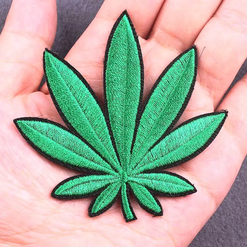 Зеленое растение (Размер: 7x7 см) нашивка для одежды железные на вышитые нашивки