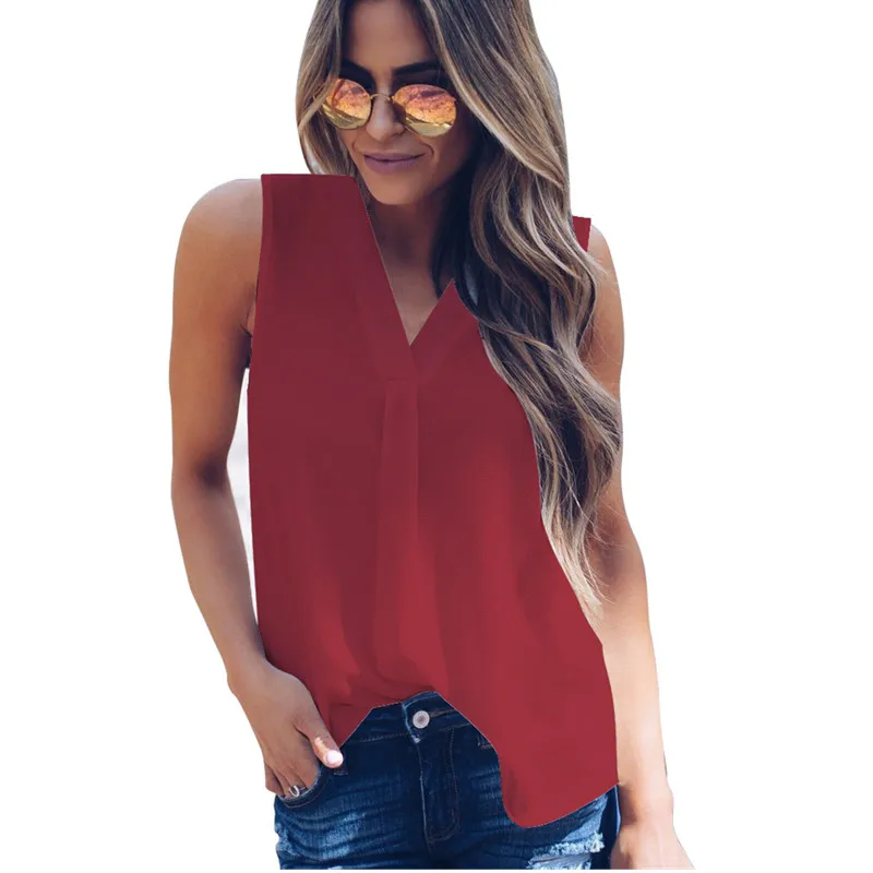 S 5XL Large Size Women White Shirts Fashion Casual Sleeveless V Neck Black Loose Blouse 2019 Summer Sexy Tops Plus Blouses|Блузки| |