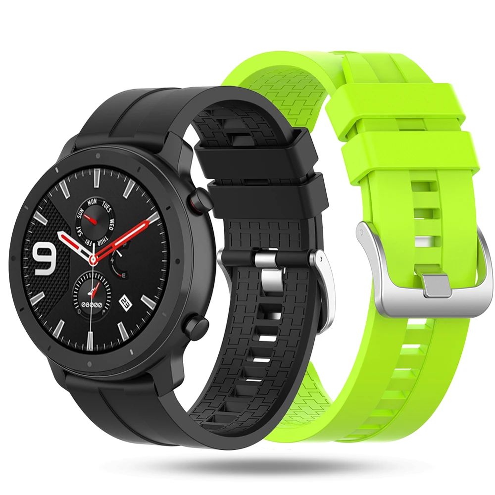 Ремешок силиконовый для Huami Amazfit GTR 47 мм с пряжкой Мужской умный Спортивный
