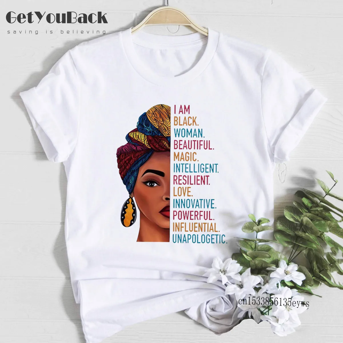 Женская футболка с принтом I Am Strong Melanin Queen черная и Strong|Футболки| |
